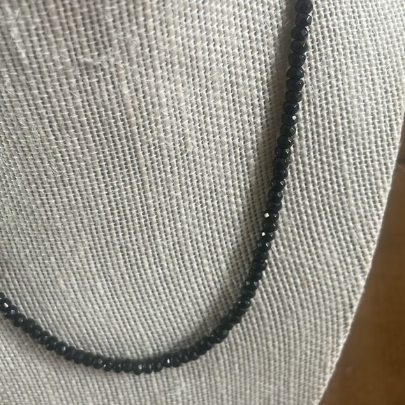 Black faceted hematite necklace in 17” - Picture 2 of 4
